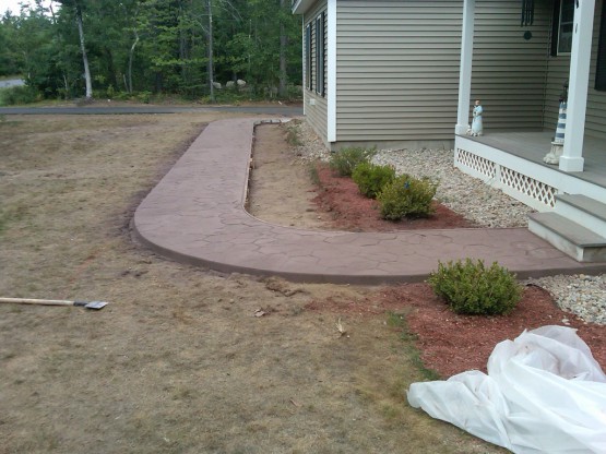 Stamped Concrete Front Walkway