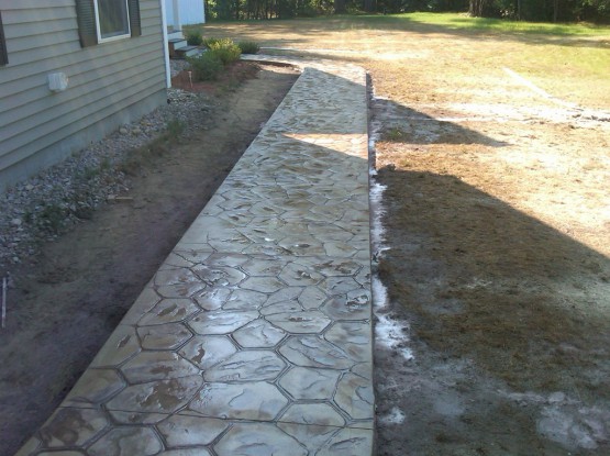Stamped Concrete Front Walkway